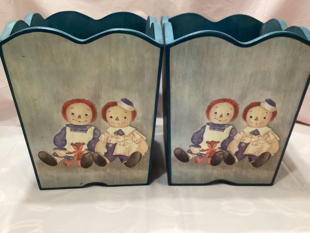 ラガディ・アンとアンディ　トールペイント木製人形デザイン収納ボックス　カントリー