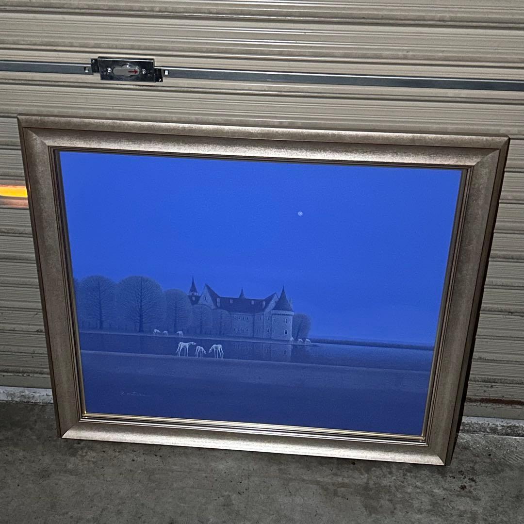 ゴ*ん様 【匿名発送】松浦敬文　水辺の城　絵画　油彩　アート