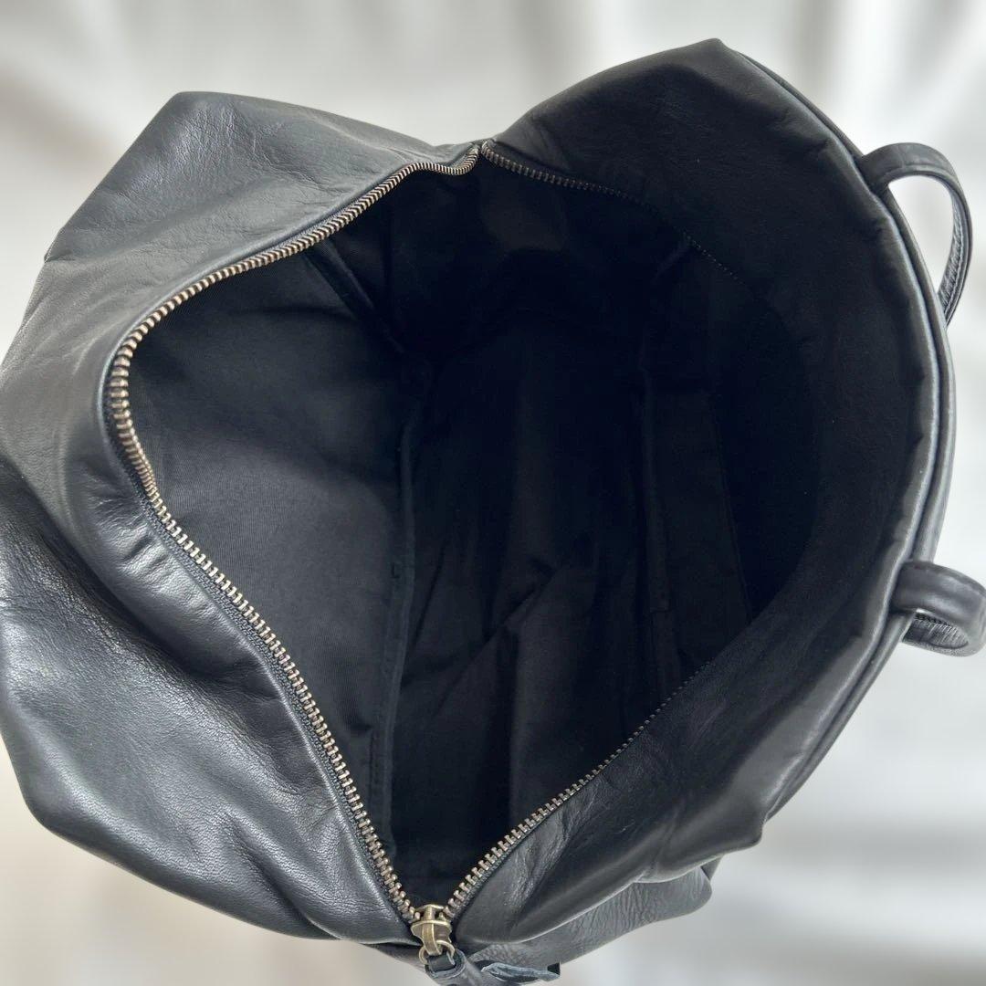 ダンサーカレバッグ　レザーショルダーバッグ　Lサイズ ブラック