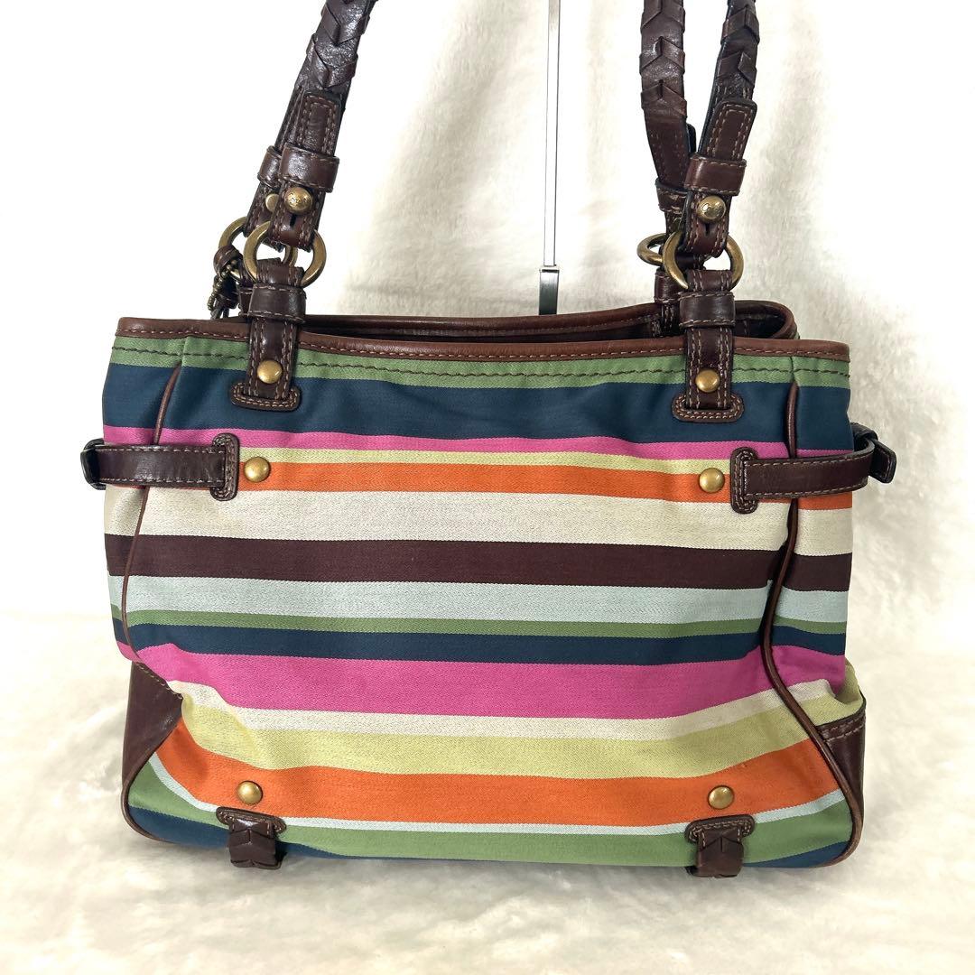 コーチ　トートバッグ　ハンドバック　レザー　ターンロック　A4収納可能　ブラウン