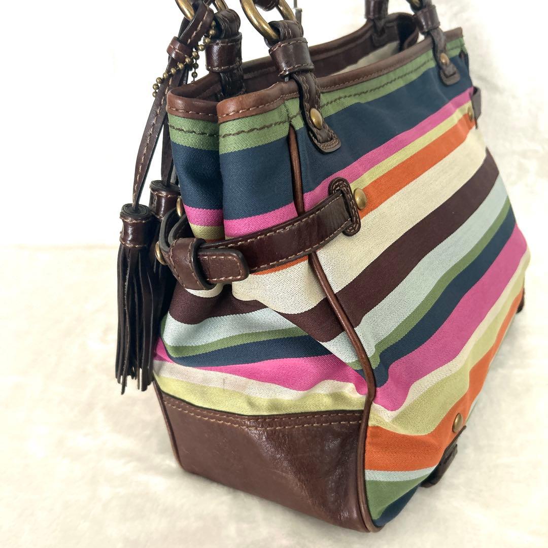 コーチ　トートバッグ　ハンドバック　レザー　ターンロック　A4収納可能　ブラウン