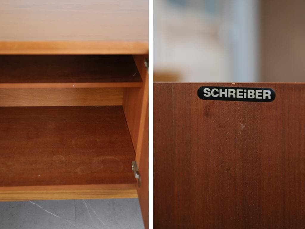 英国アンティークSCHREiBER製サイドボード/木製机テレビ台(91-180)
