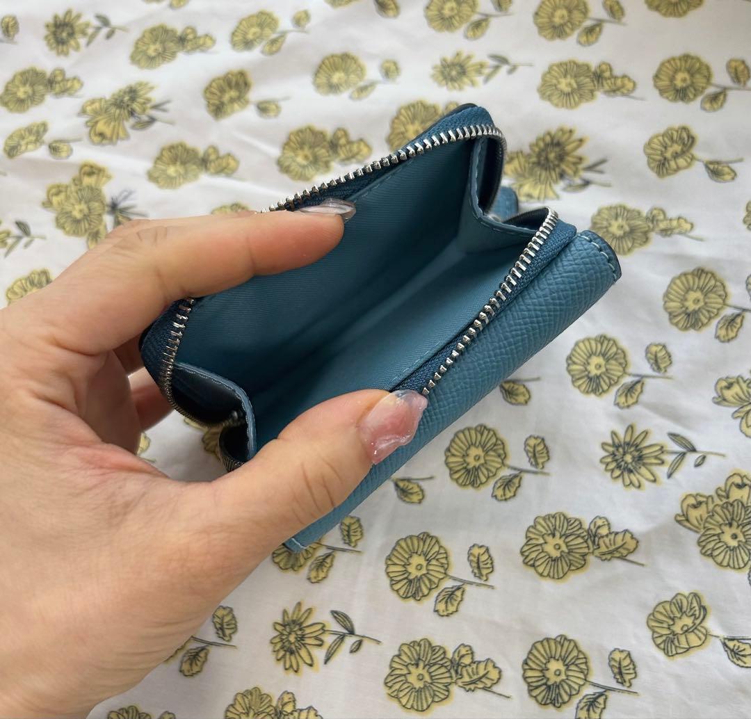 も*迎様 コーチ　COACH 三つ折り財布　ブルー