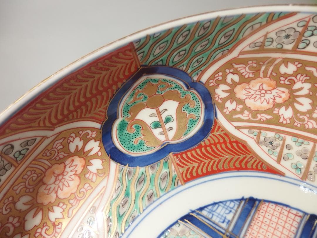 古伊万里錦手石畳紋鉢/和食器/24.6cm