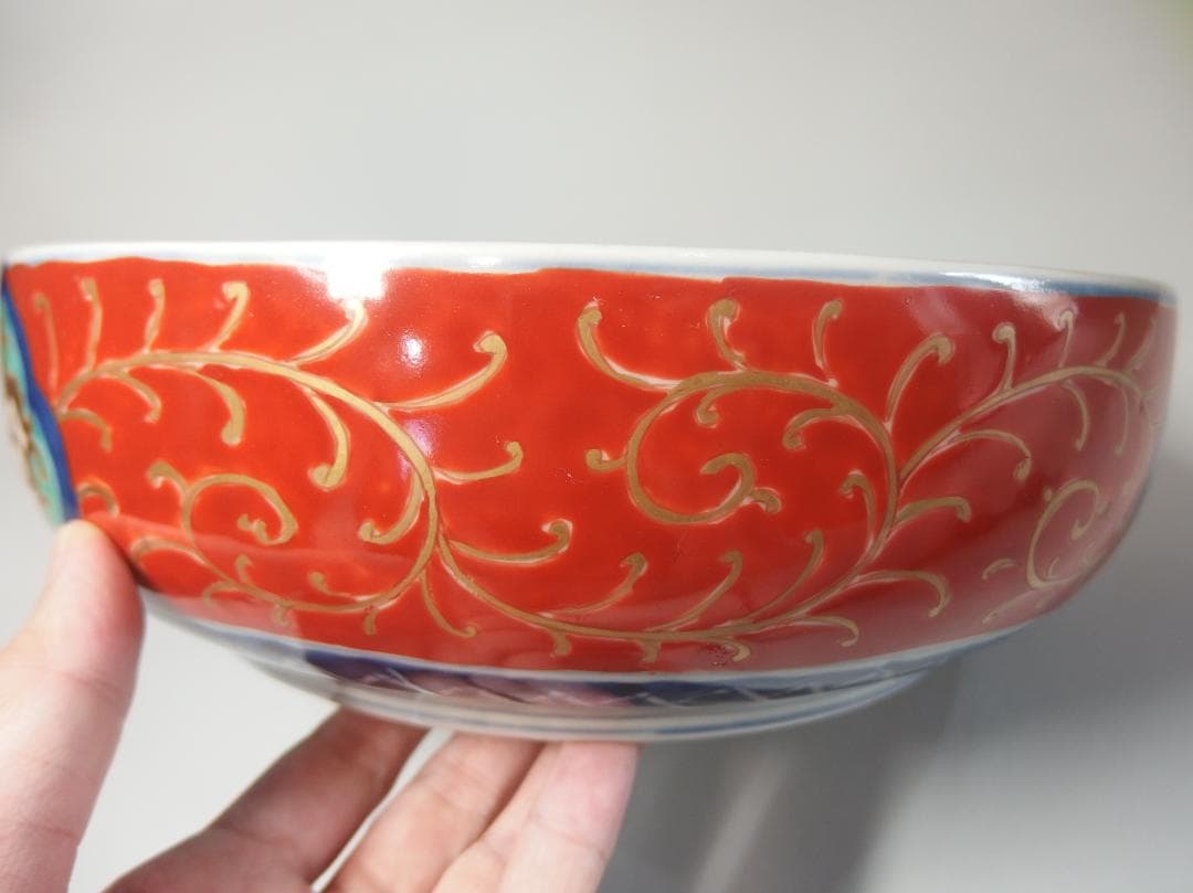 古伊万里錦手石畳紋鉢/和食器/24.6cm