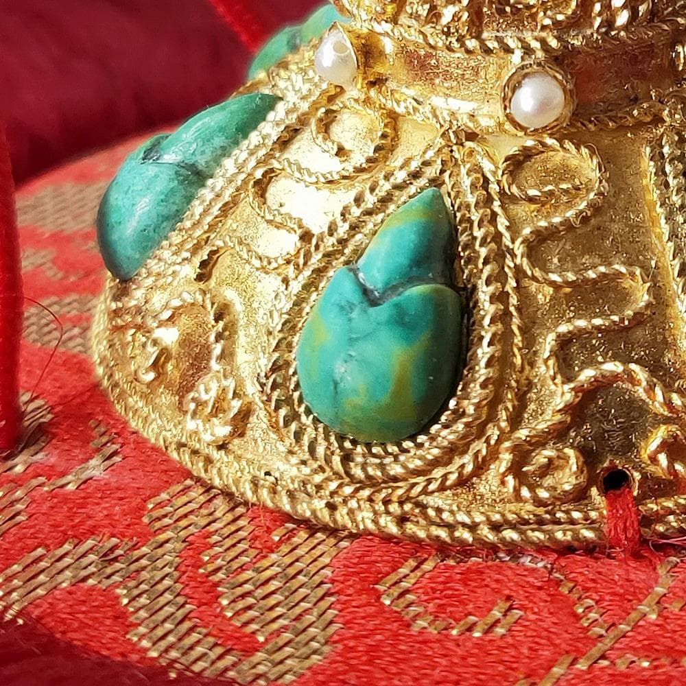 【珍】　皇帝冠　中国古美術　真珠貂皮　清朝様式