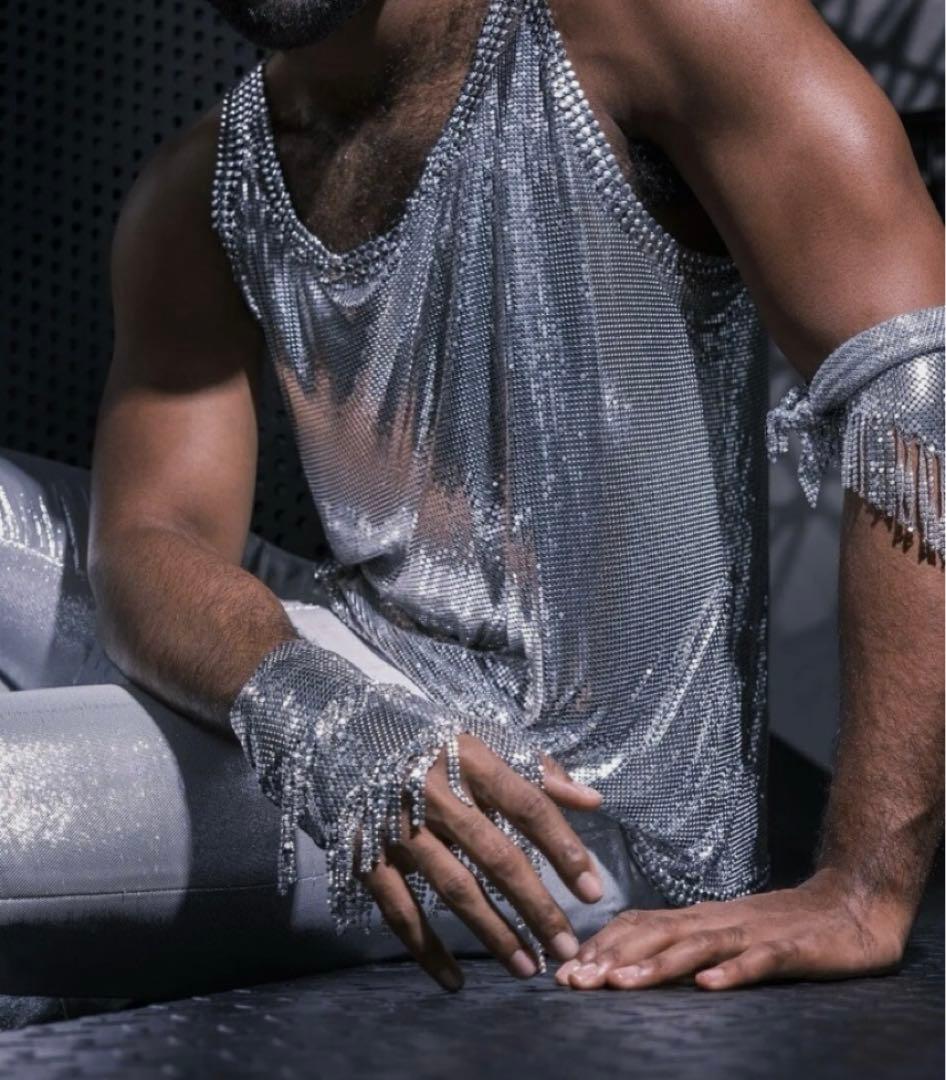 (rabanne ) メタルメッシュベストトップス