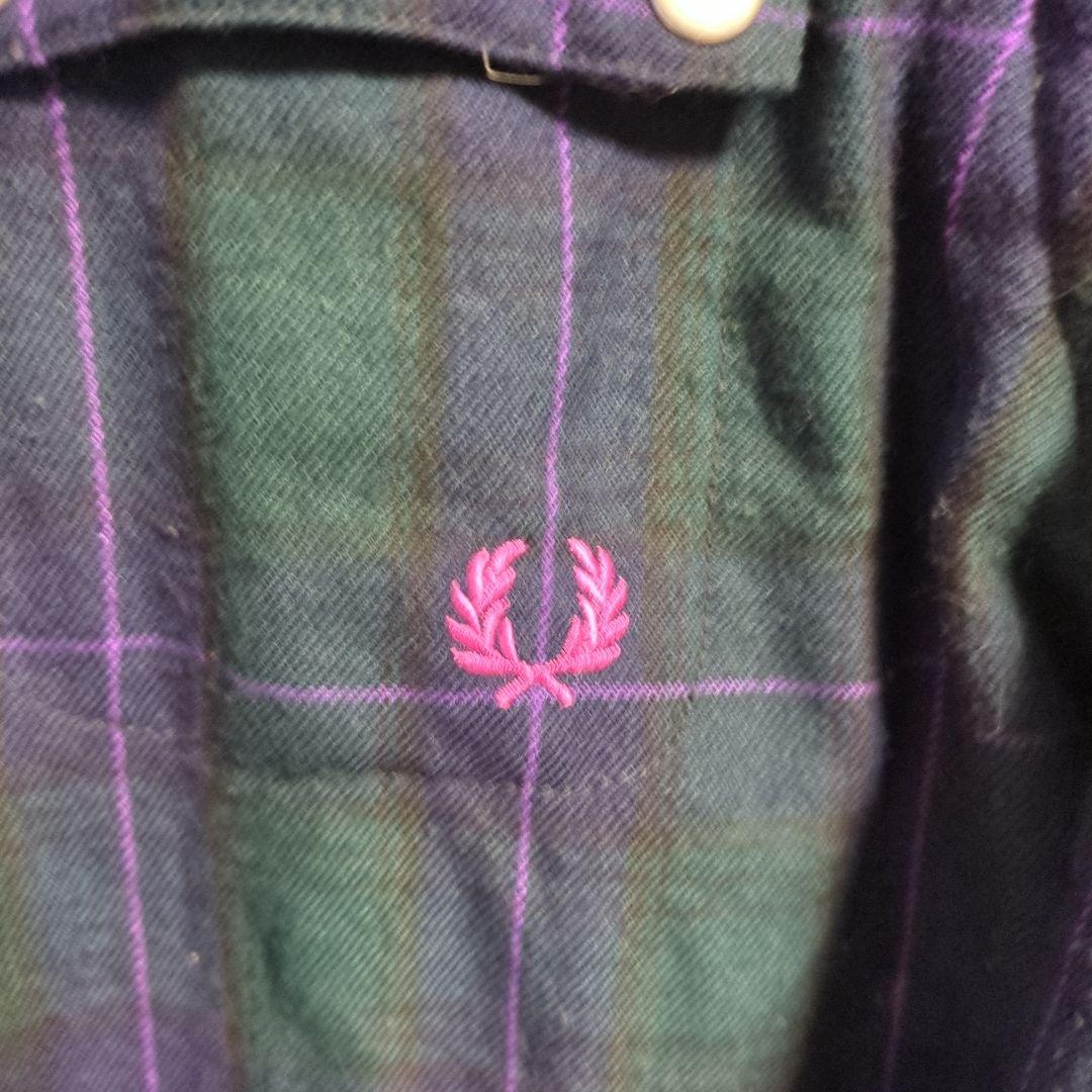 フレッドペリー 中綿ブルゾン リバーシブル 月桂樹 ロゴ チェック柄 L