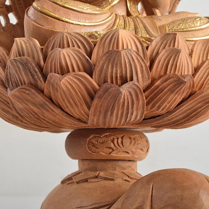 アンバサ松園大龍作白檀　普賢菩薩像　仏像　保証書付　共箱　D　R9410B