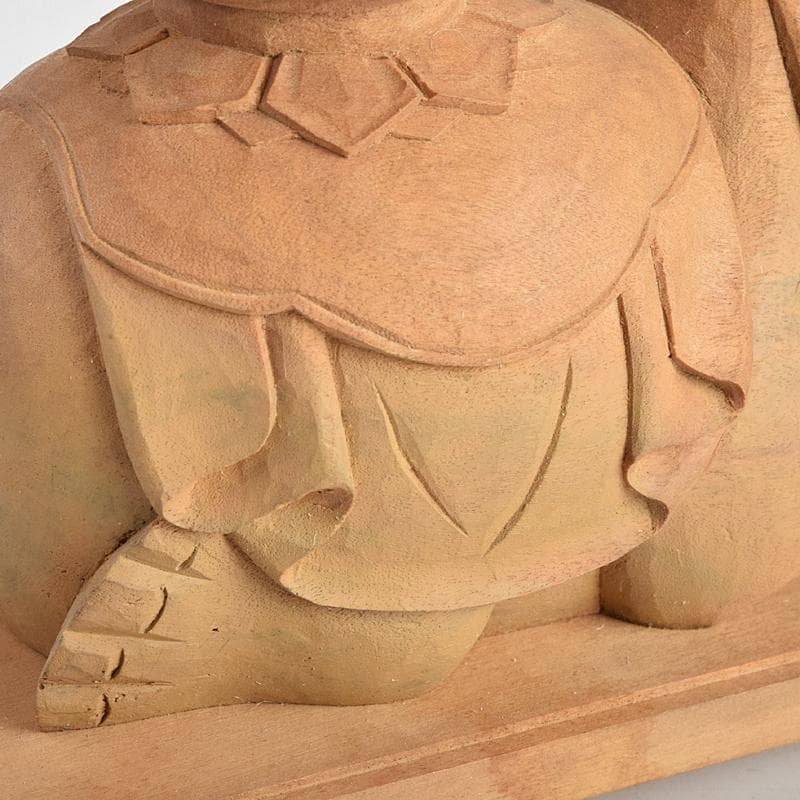 アンバサ松園大龍作白檀　普賢菩薩像　仏像　保証書付　共箱　D　R9410B