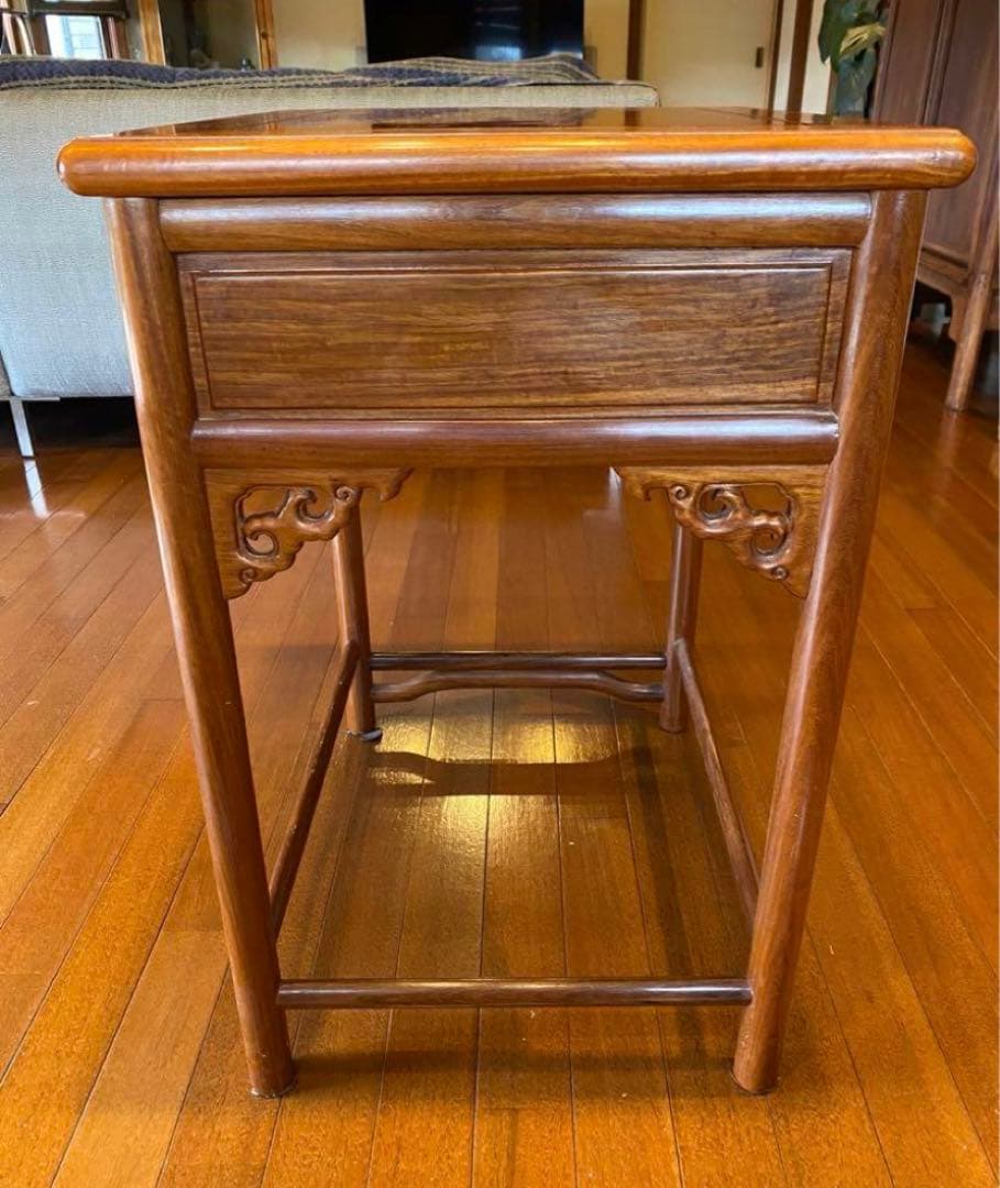 中国アンティーク　無垢材　テーブル　飾り台オブジェ