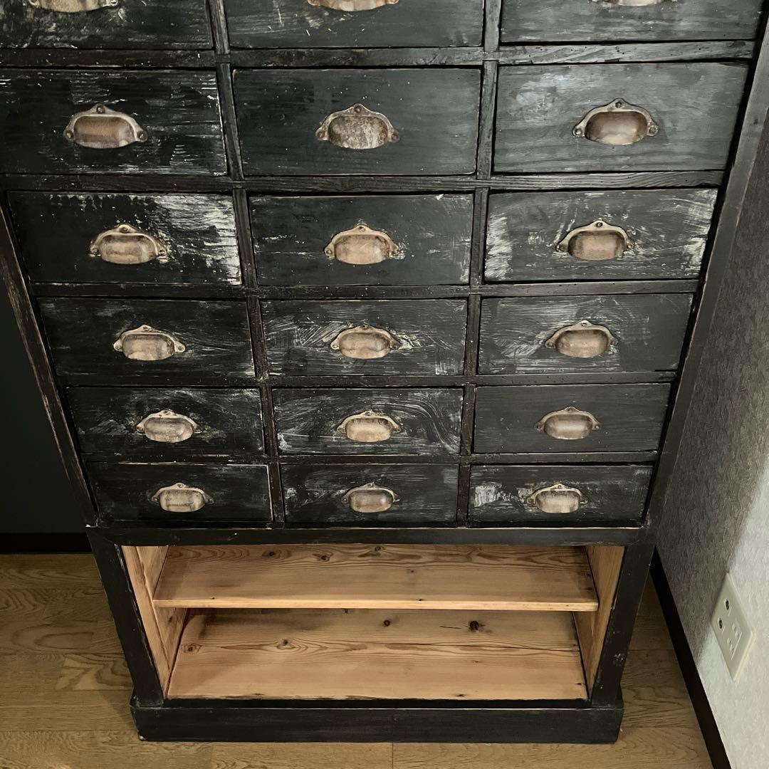 フランス アンティーク シェルフ ウッドラック キャビネット インダストリアル