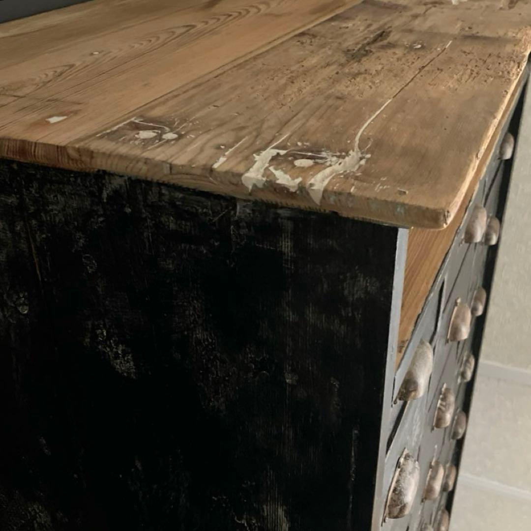 フランス アンティーク シェルフ ウッドラック キャビネット インダストリアル