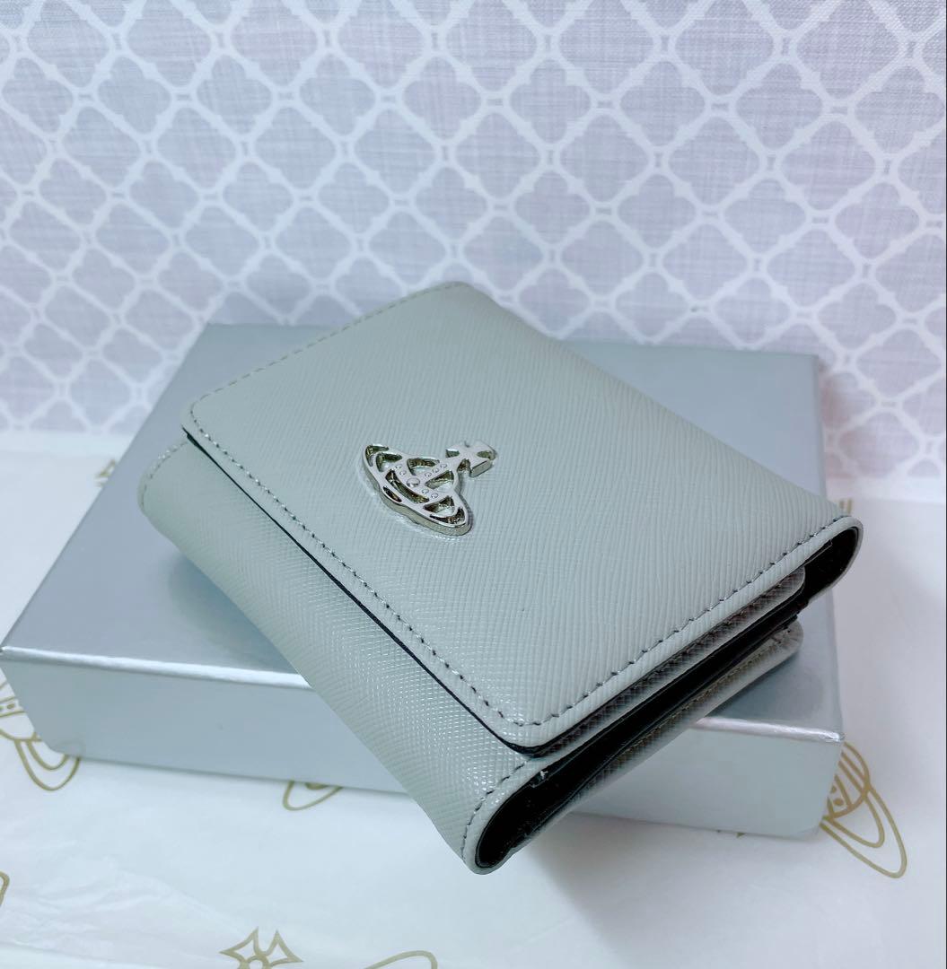 【ショッパー付☆新品】ヴィヴィアン・ウエストウッド 二つ折り財布 グレー