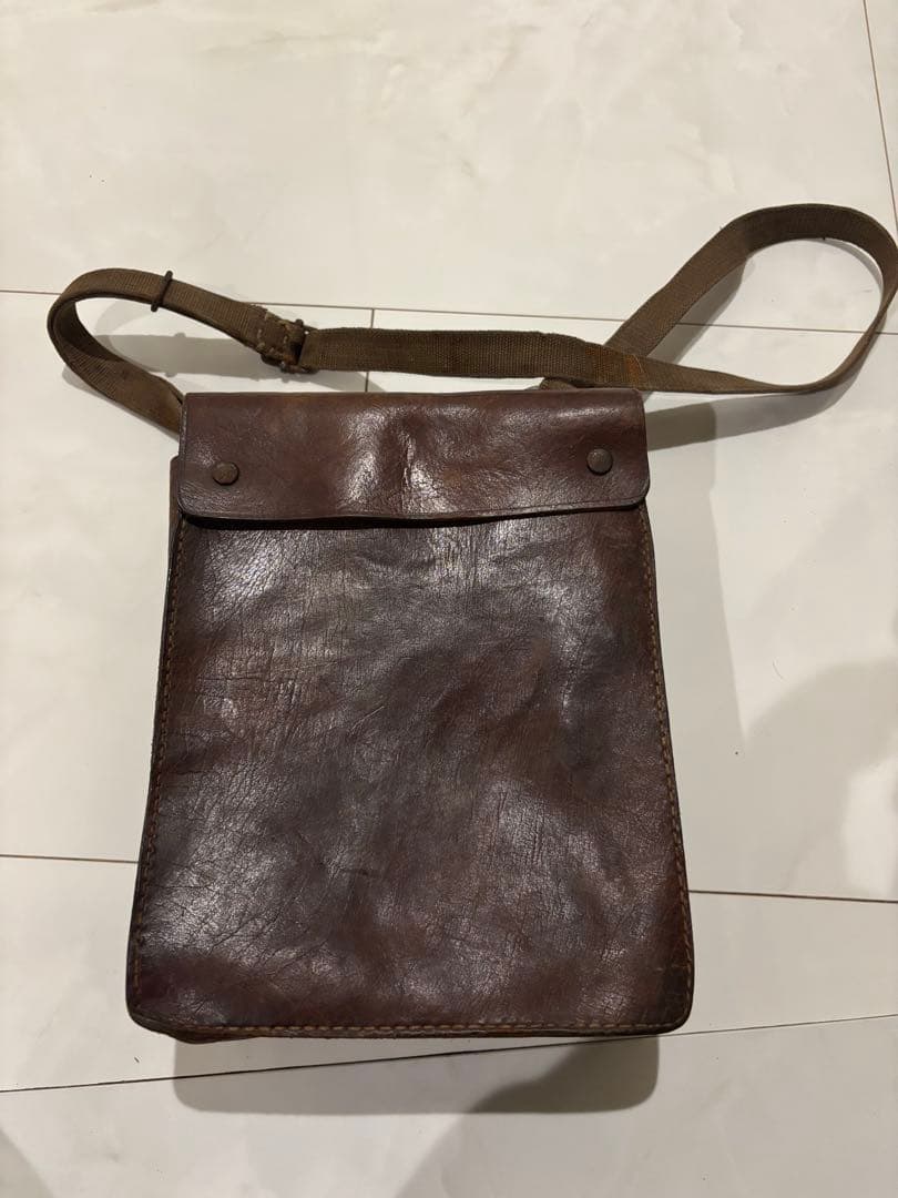 激レア　大日本帝国陸軍　図嚢　将校　戦時　本革マップケース　実物　年代物　希少品