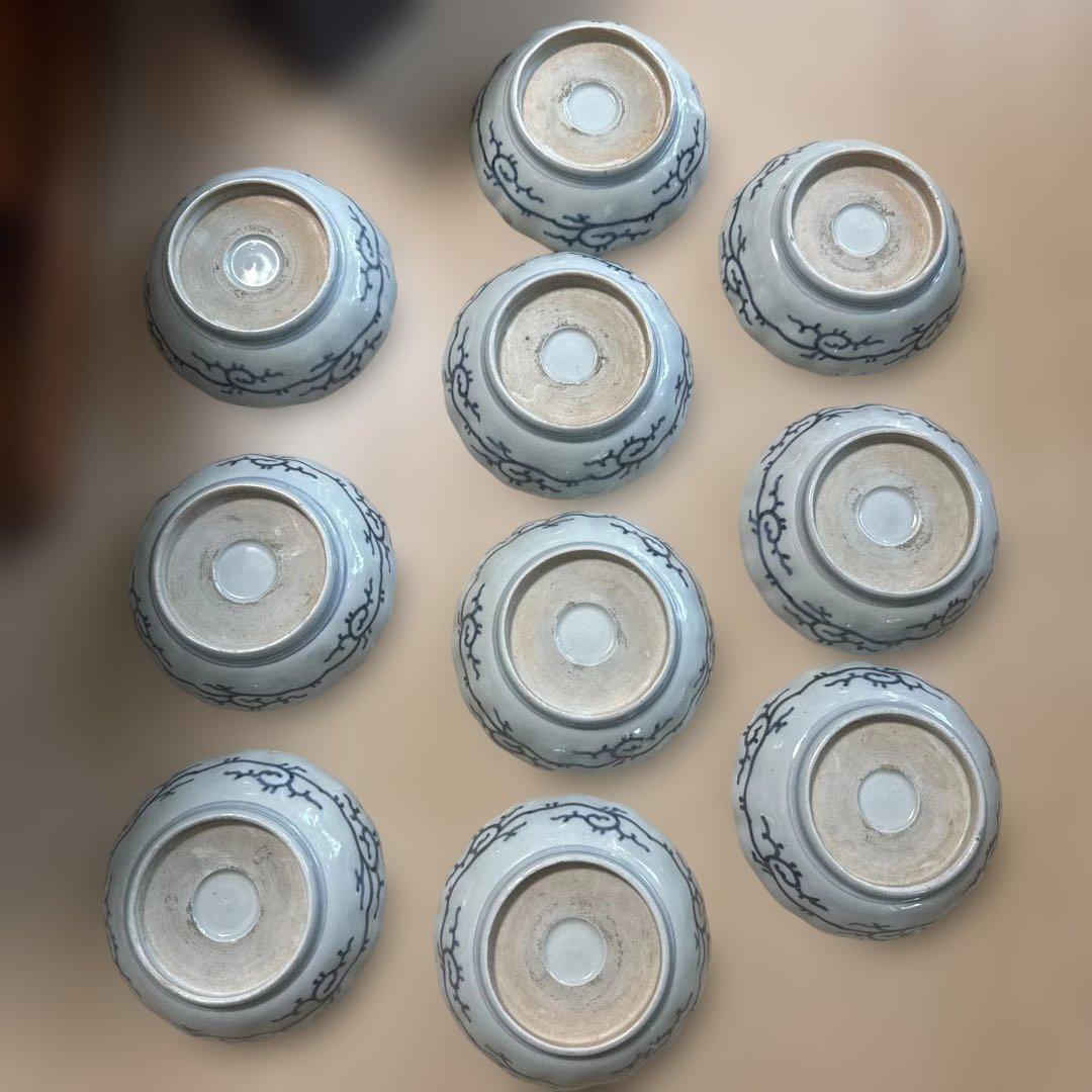 赤玉ようらく　なます皿？　波型陶器皿 10個セット