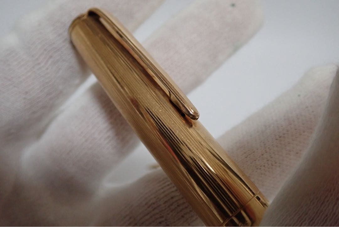 モンブラン｜#744｜ピンストライプゴールド｜吸入方式｜ヴィンテージ｜万年筆