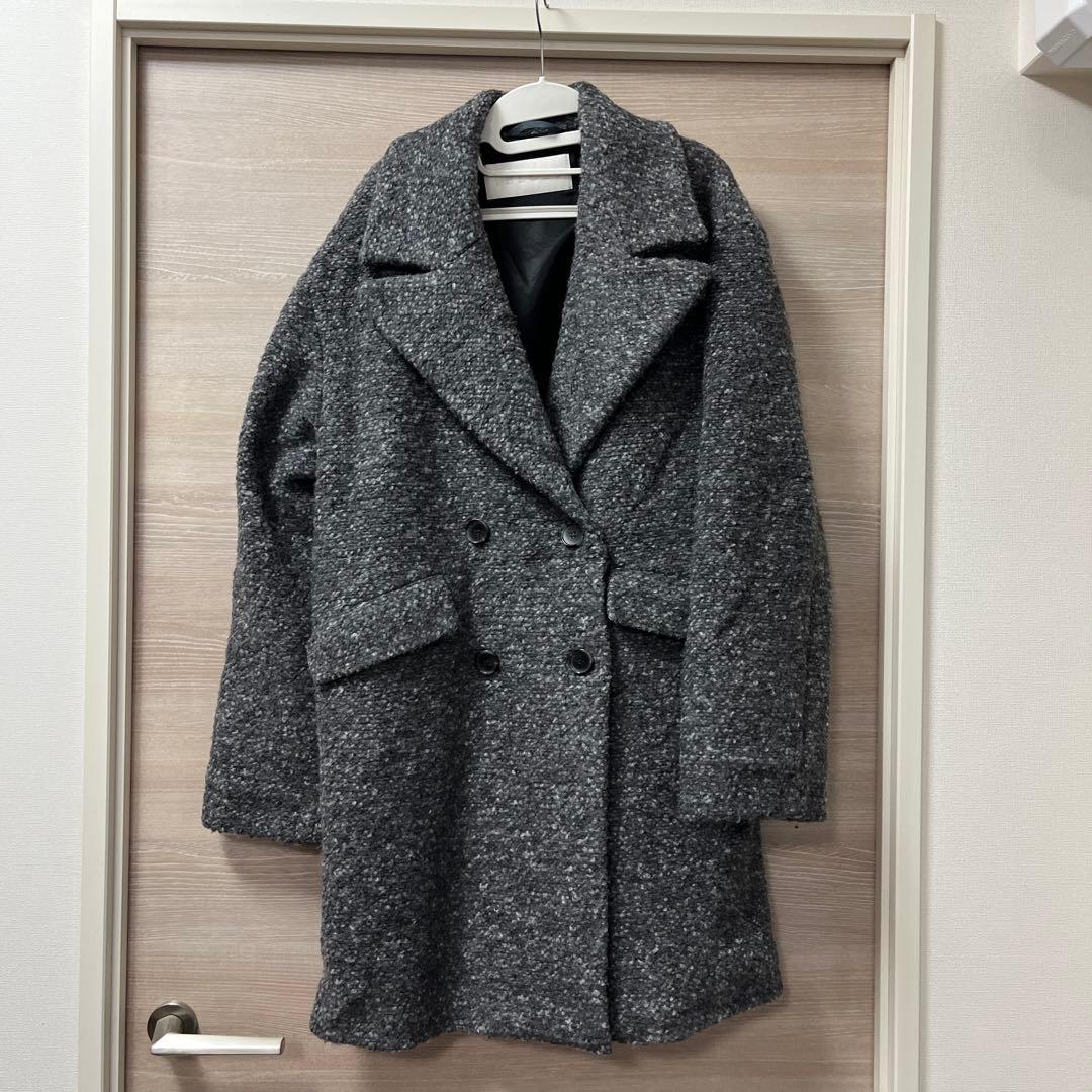 i BLUES ダブルブレストロングコート グレー