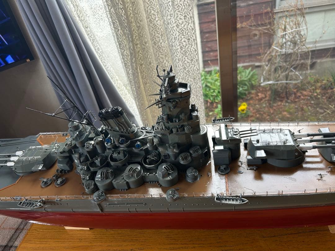 超戦艦大和長さ1315mm巾200mm超精密加工品細部まで見て下さい。(完成品)
