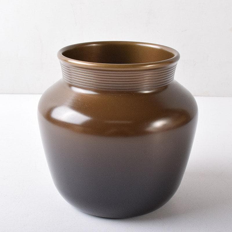 茶道具　釜師　川邊憲一(三代庄造)造　唐銅　口糸目　建水　共箱　N　R8397