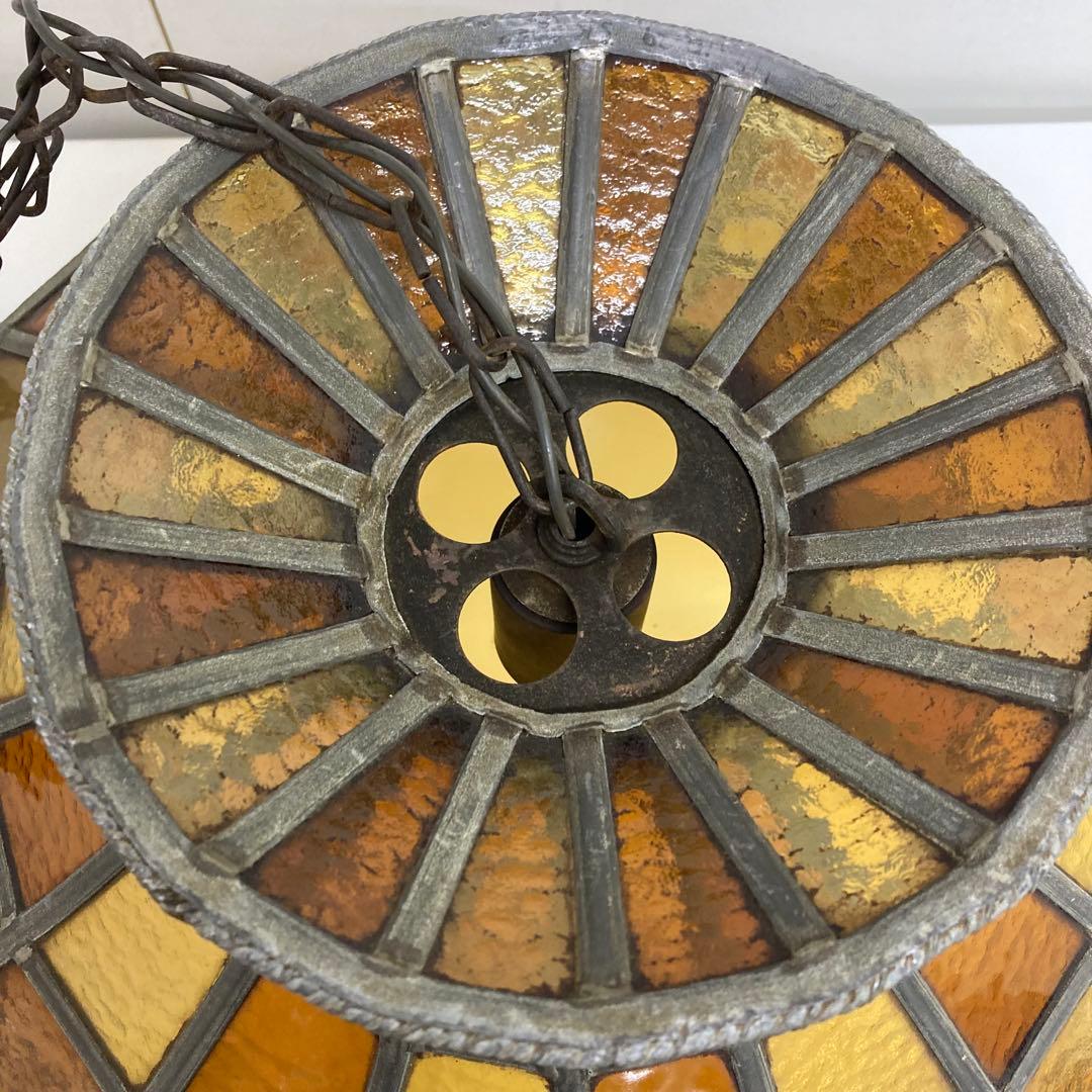 A280-53 アンティーク ステンドグラス吊り下げ照明器具 吊り下げランプ