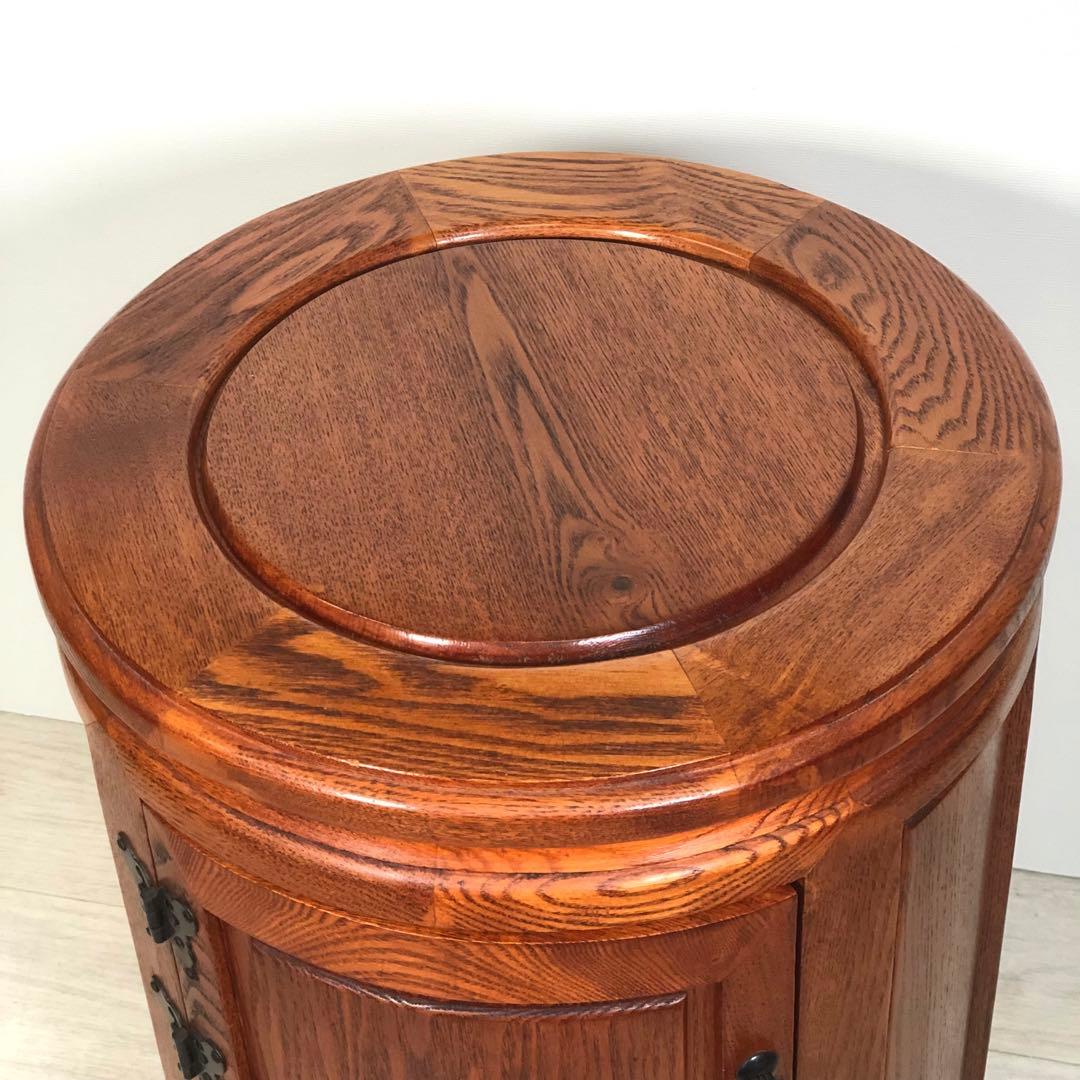 李朝家具　丸型テーブル　丸型チェスト　収納　小物入れ