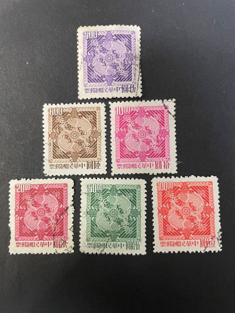 中国切手　中華民国切手1965(常89)6種　使用済み