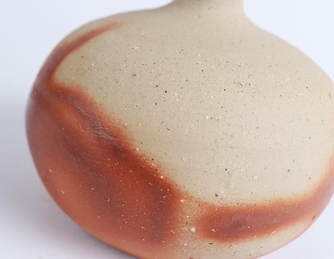 人間国宝 伊勢崎淳 蕪花生 備前 共箱　花入