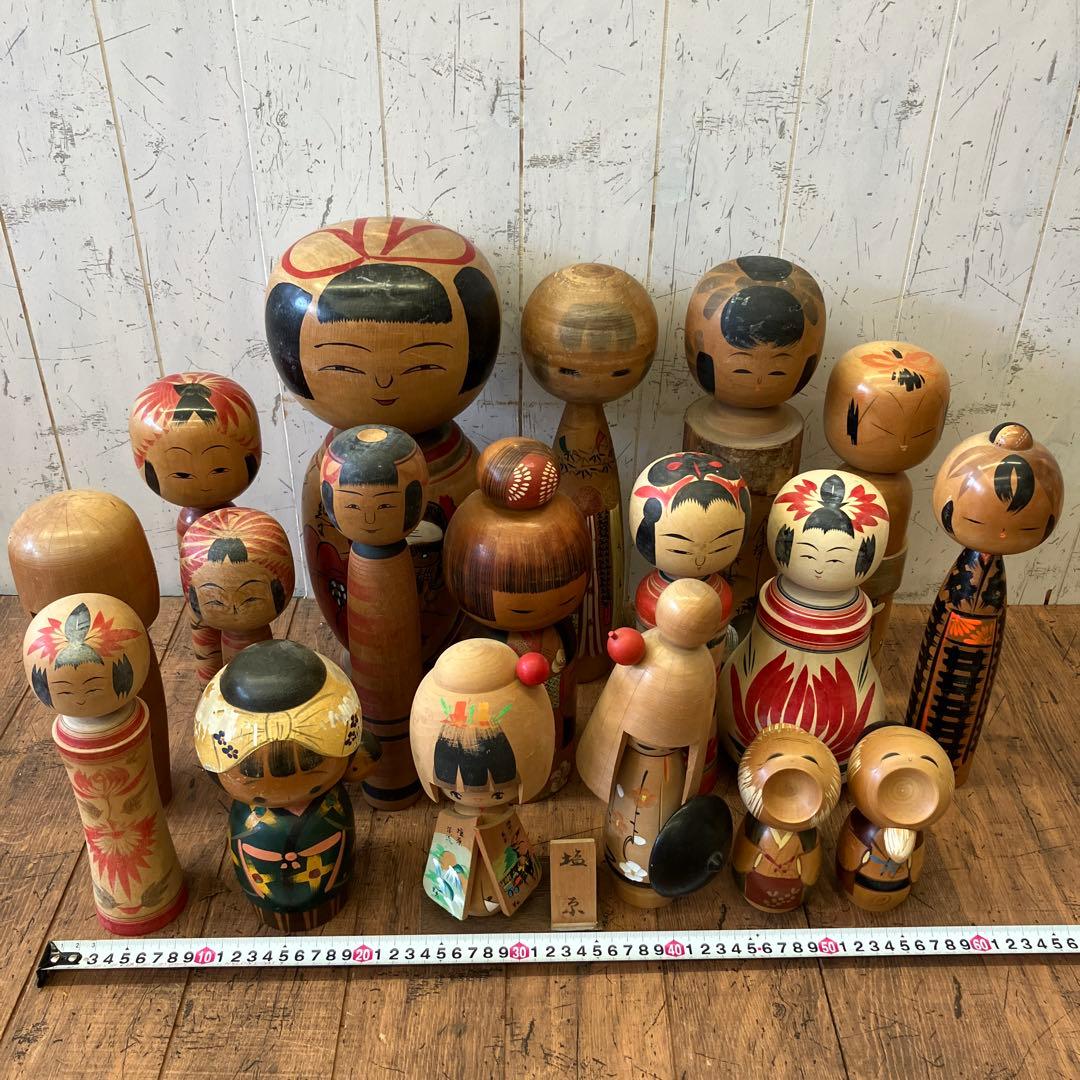 昭和レトロ 伝統的な木製こけしコレクション こけし 小芥子 まとめ売り 置物