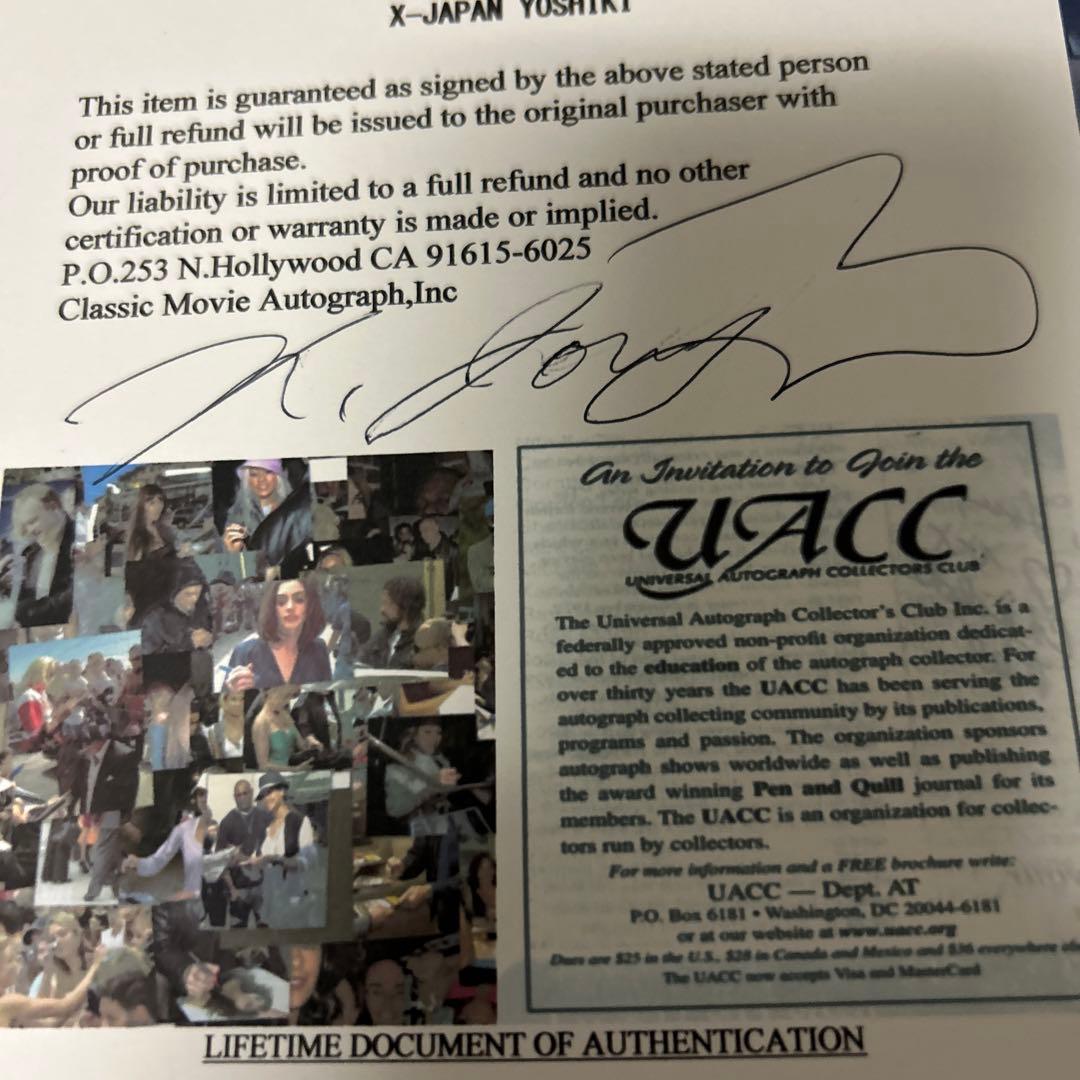 X JAPAN YOSHIKI 直筆サインフォト【20X25cm 6切り】価格