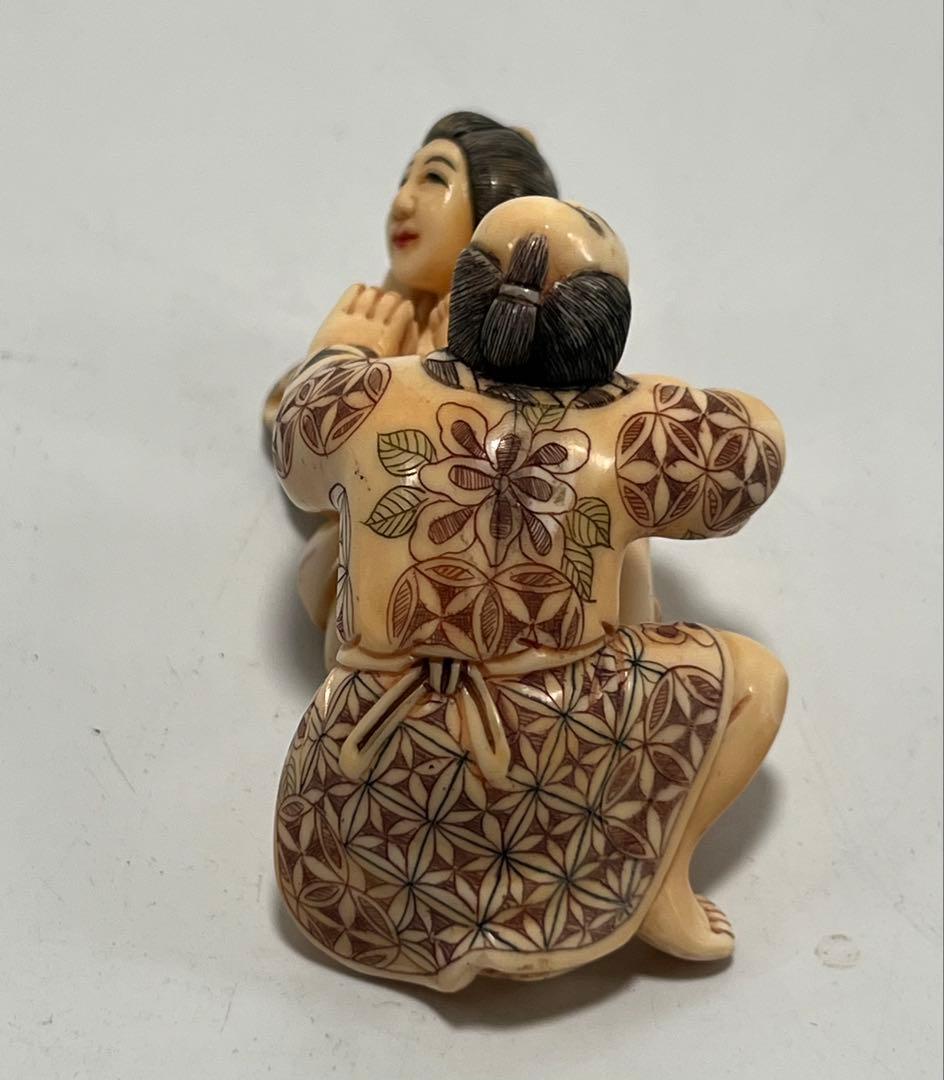 極上春画 根付 本抹香鯨 重さ:90g 　（提げ物 /緒締め ）M-044