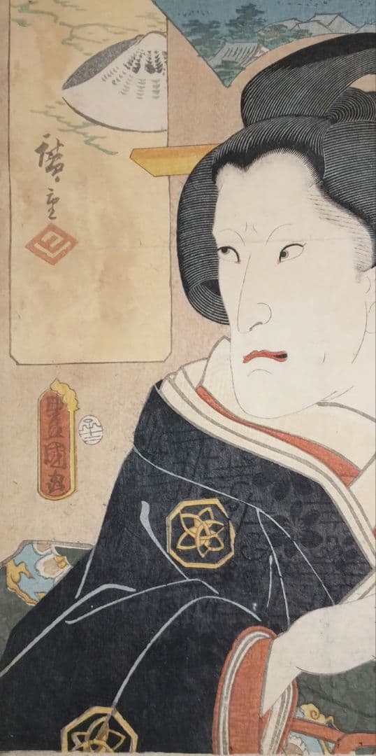 浮世絵版画、東都高名會席畫局岩ふじ景色初代広重画人物三代豊国画の合筆嘉永5年出版