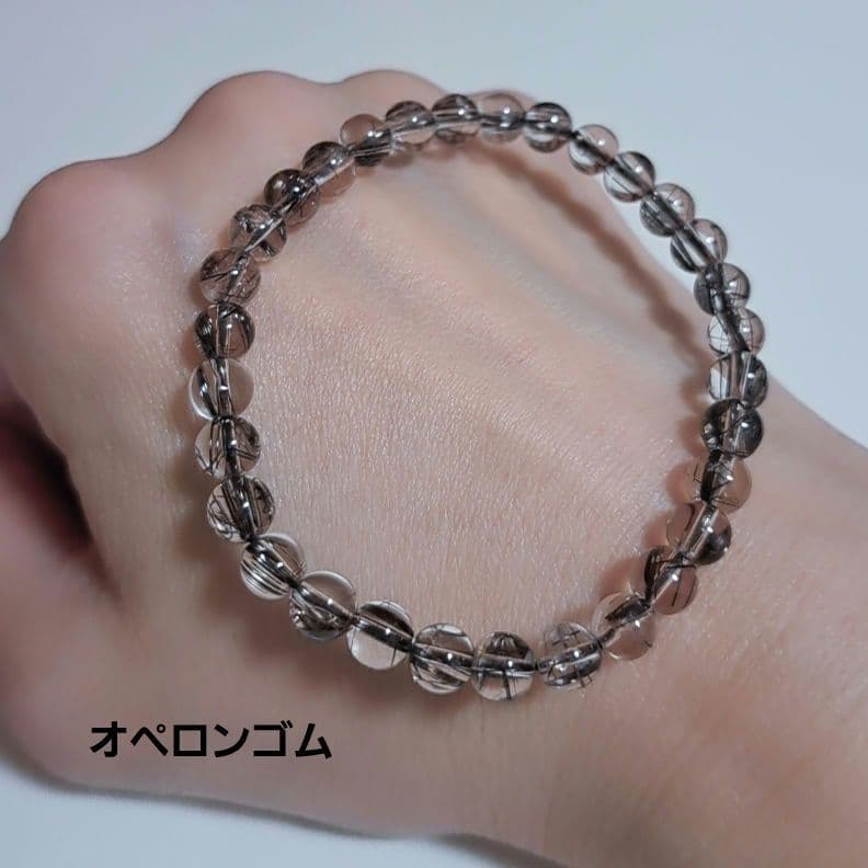 ブラックルチル クォーツ ブレスレット 二酸化チタンの本物ルチル 激レア品