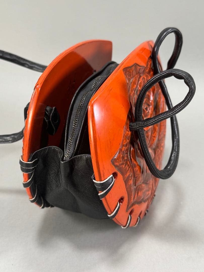 鎌倉彫　ハンドバック　彫刻家村主匡左造　羊皮　目立った傷や汚れなし　着物バック