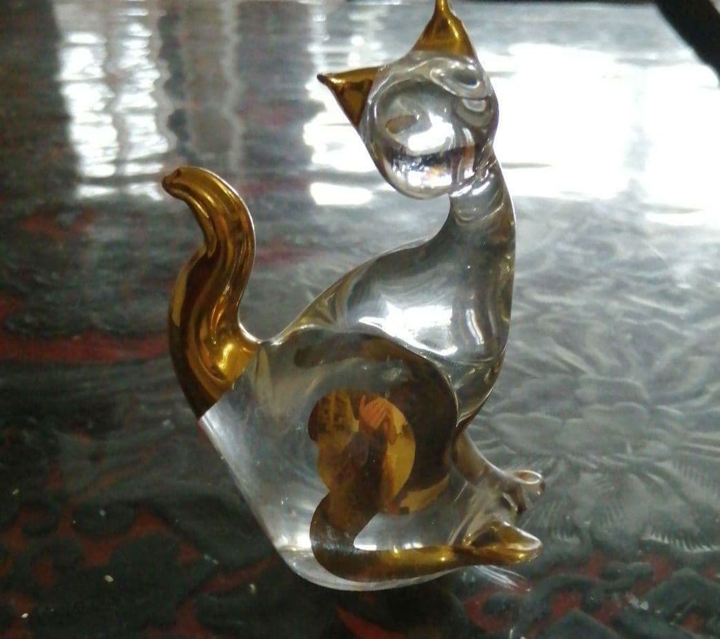 ベネチア　ムラーノ　ヴェネチアンガラス　置物　Murano　猫　ネコ