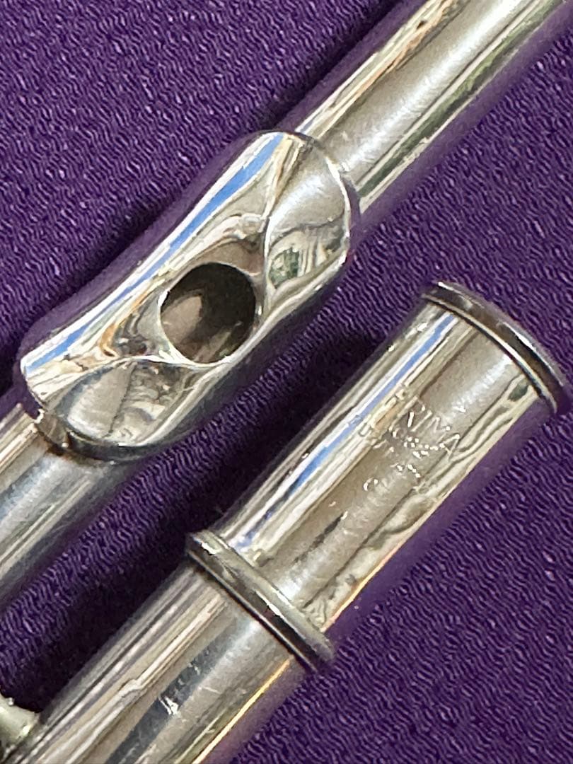 アンティークMuramatsu 全て銀製巻管 波型リップフルートヘッドジョイント