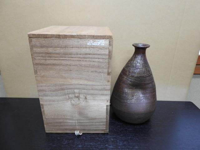 備前舟徳利　保存箱有　MA384