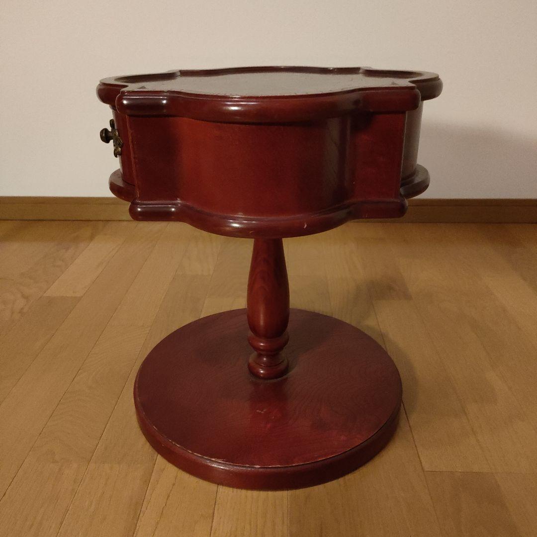 サイドテーブル 花びら型天井 引き出し付 ヴィンテージ アンティーク