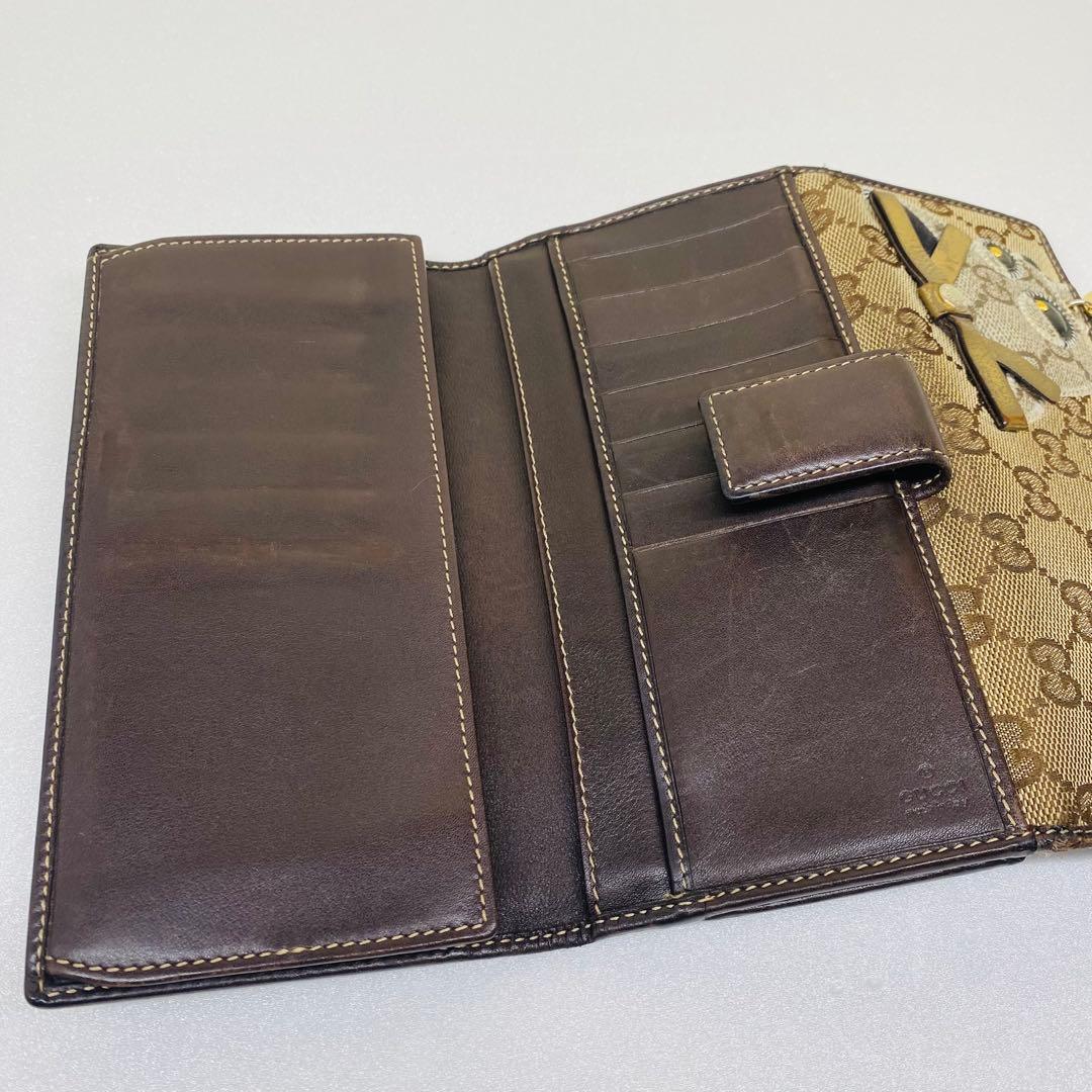 【希少】GUCCI GGキャンバス　グッチョリ　チワワ　Wホック　長財布