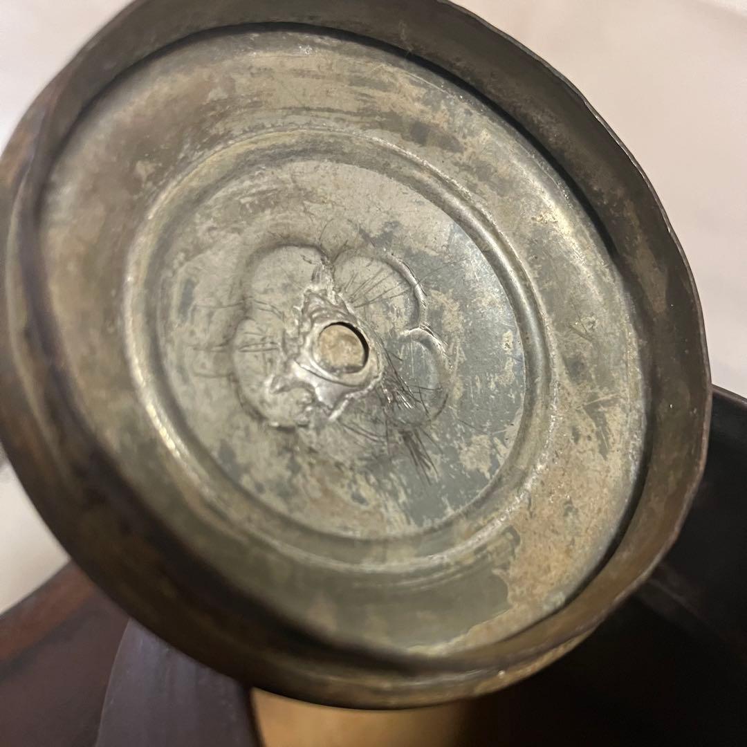 長火鉢用　燗銅壺　五徳　龍文堂刻印鉄瓶