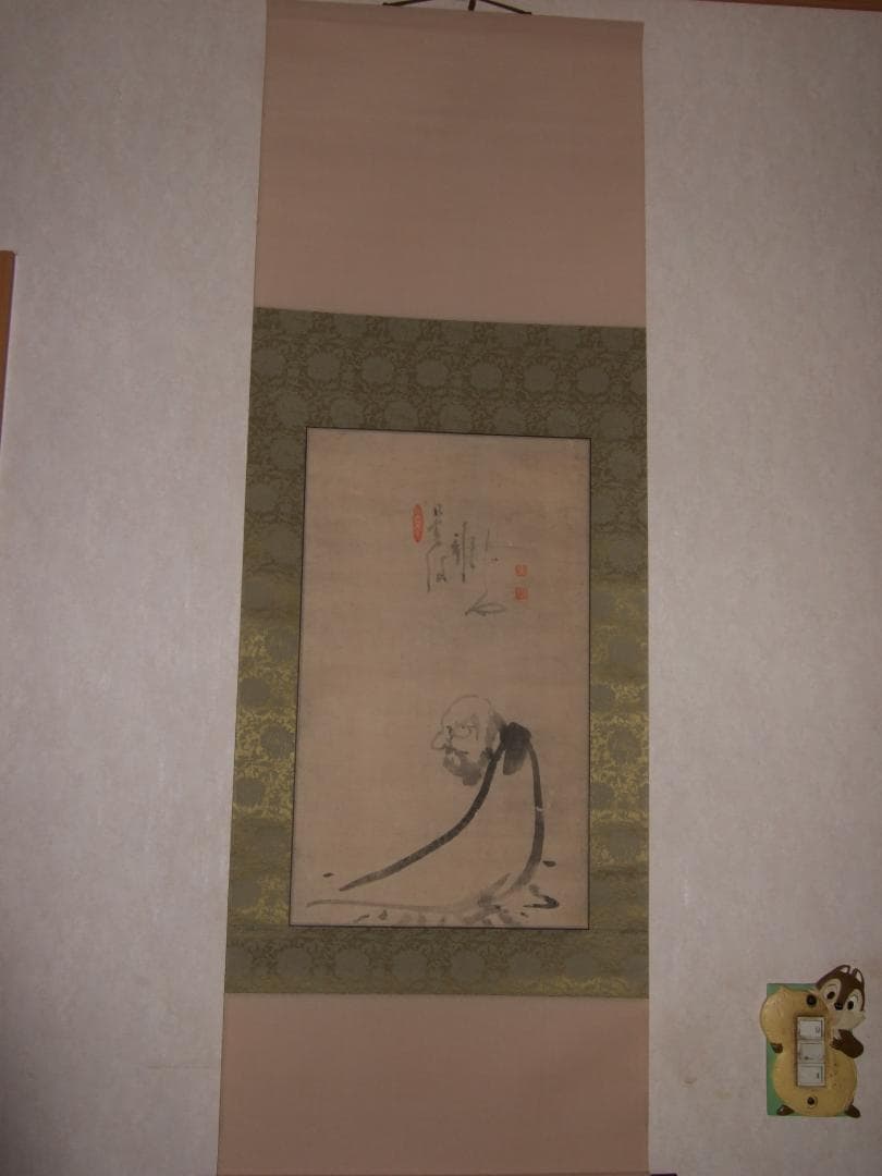 白隠　だるま　保存良好　紙本　掛け軸