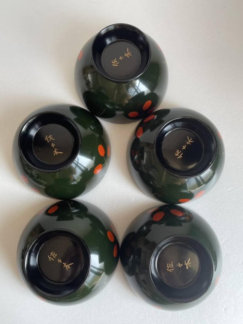 ①輪島塗 吸物椀 五客 木箱付 漆器 50 お椀