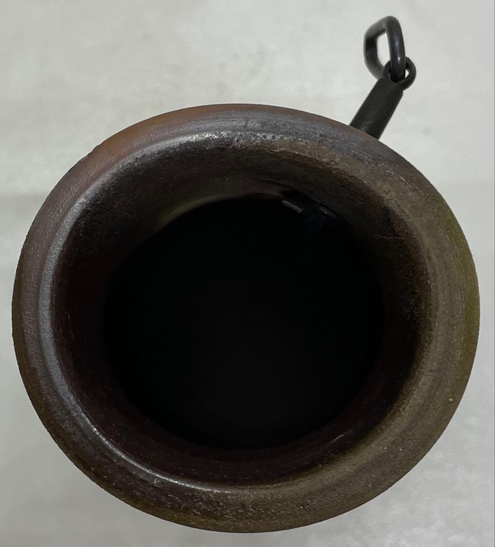 人間国宝　藤原雄　備前掛花入　共箱(四方桟盛蓋）　　　　　　　　 　　　f311