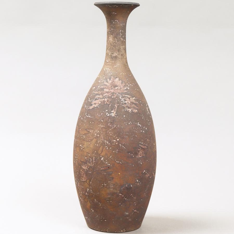 九谷焼 石川県無形文化財 松本佐一 花瓶 栞 共布 共箱