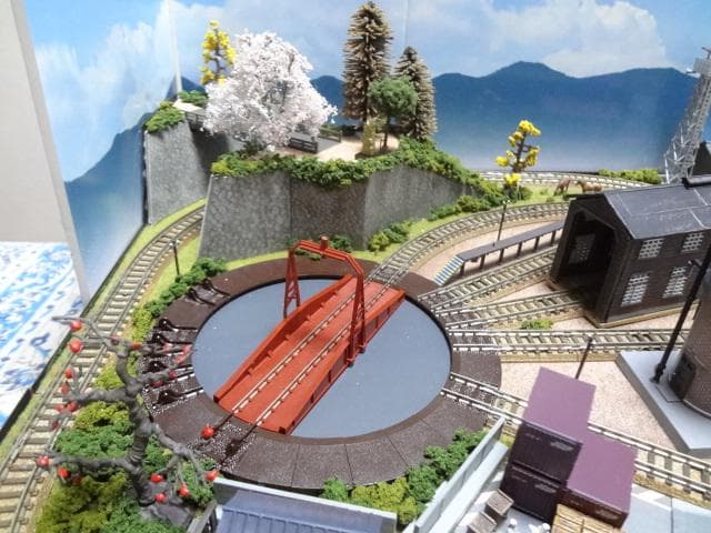 週刊SL鉄道模型 レイアウト・ジオラマ完成品 転車台ライト点灯PWケースNゲージ