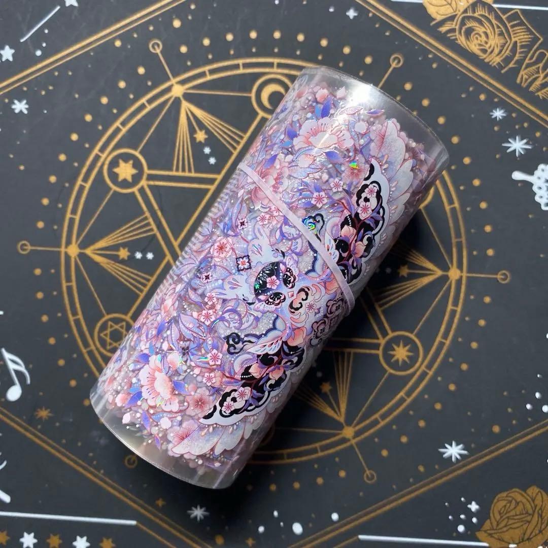 【9174】海外　マステ　中古巻　貝殻光マスキングテープ　半透明　古風装飾系