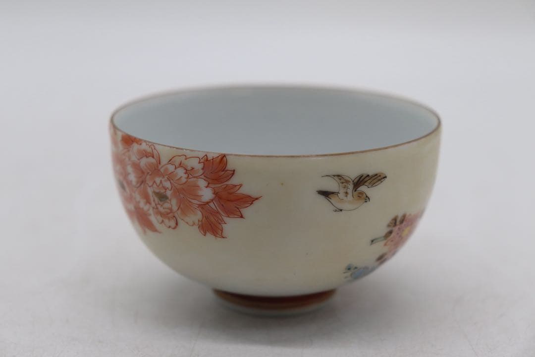 時代　九谷長寿　煎茶器　菊紋　共箱　送料込み251130