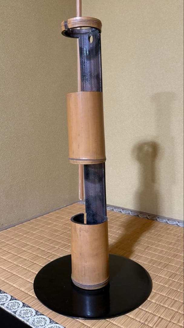 花入 竹 二重切 啐啄意在判 合箱