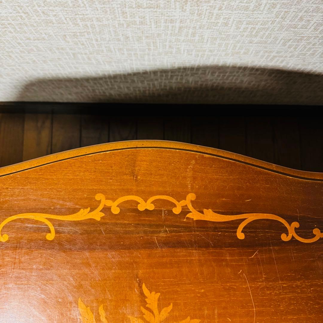 サイドテーブル　コーヒーテーブル　象嵌　イタリアアンティーク　猫脚