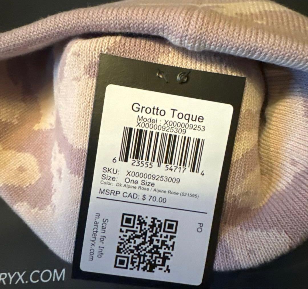 アメリカ購入正規ARC’TERYX Grotto Toque Roseニット帽